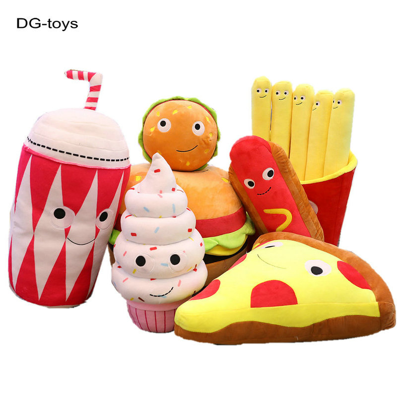 Baby Food Doll - Peluş hamburger Pizza oyuncak dondurma patates