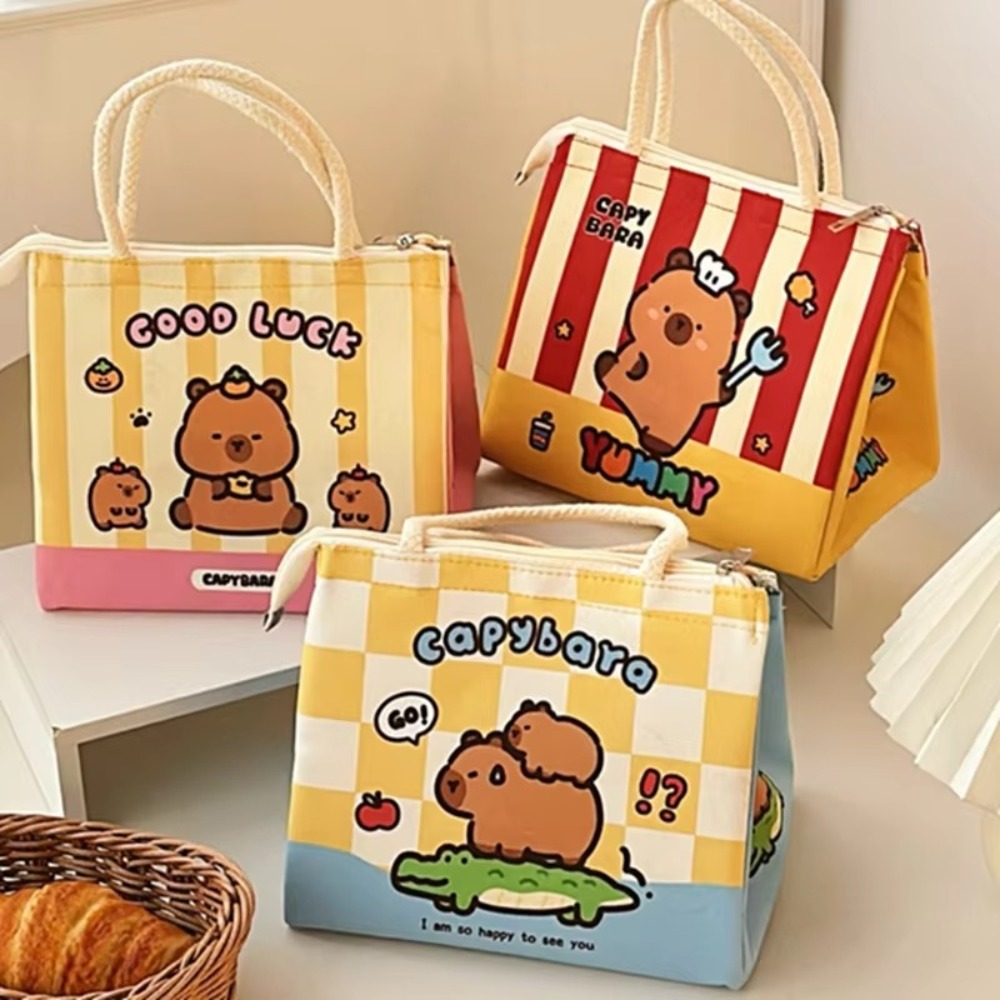 Baby Food Zip Lock Bag - Kawaii Capybara Termal Öğle Yemeği Çantası