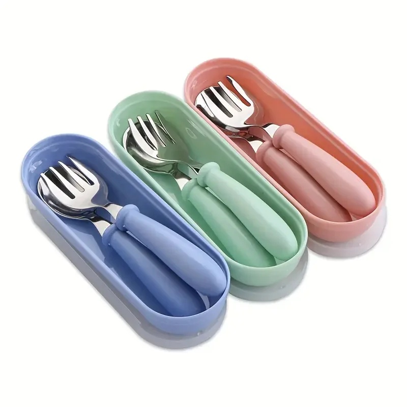 Weaning Spoon Set - 2'li Paslanmaz Çelik Çocuk Çatal Bıçak