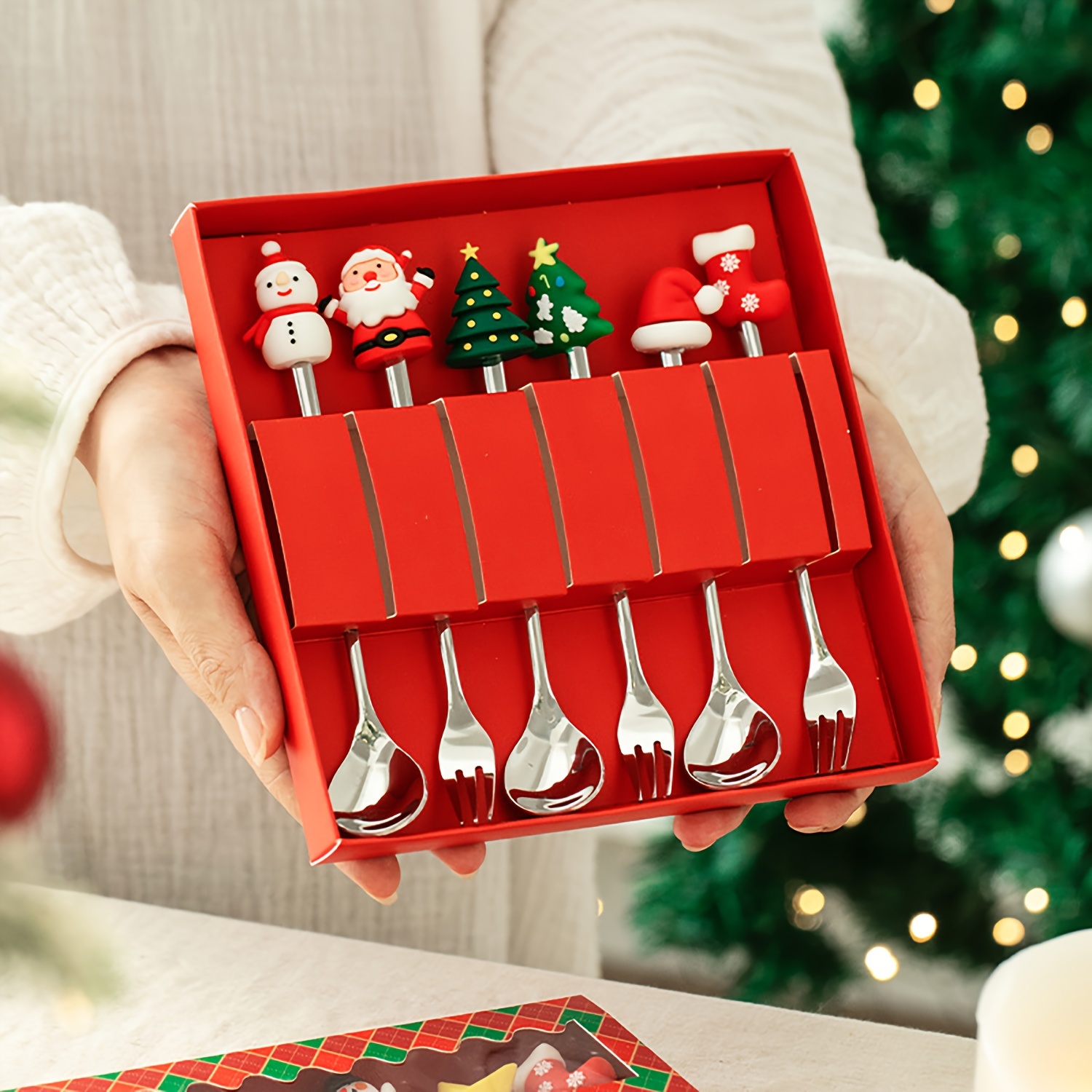 Weaning Spoon Set - 1 Set Yaratıcı Noel Çatal ve